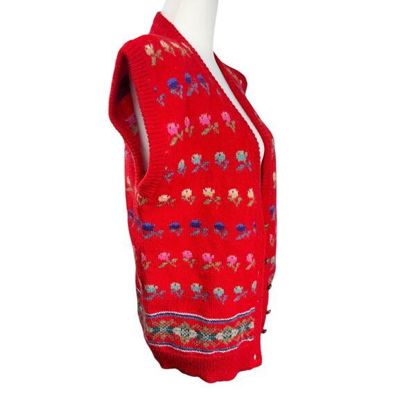 Deans of Scotland Vintage‎ 100% Shetland Wool Red Argyle Sweater Vest Size M - Picture 4 of 6